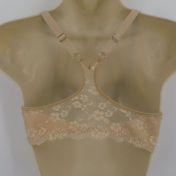 Maidenform 34B Beige Lace Front Closure Underwire Bra One Fab Fit Style 07112 - Picture 5 of 11